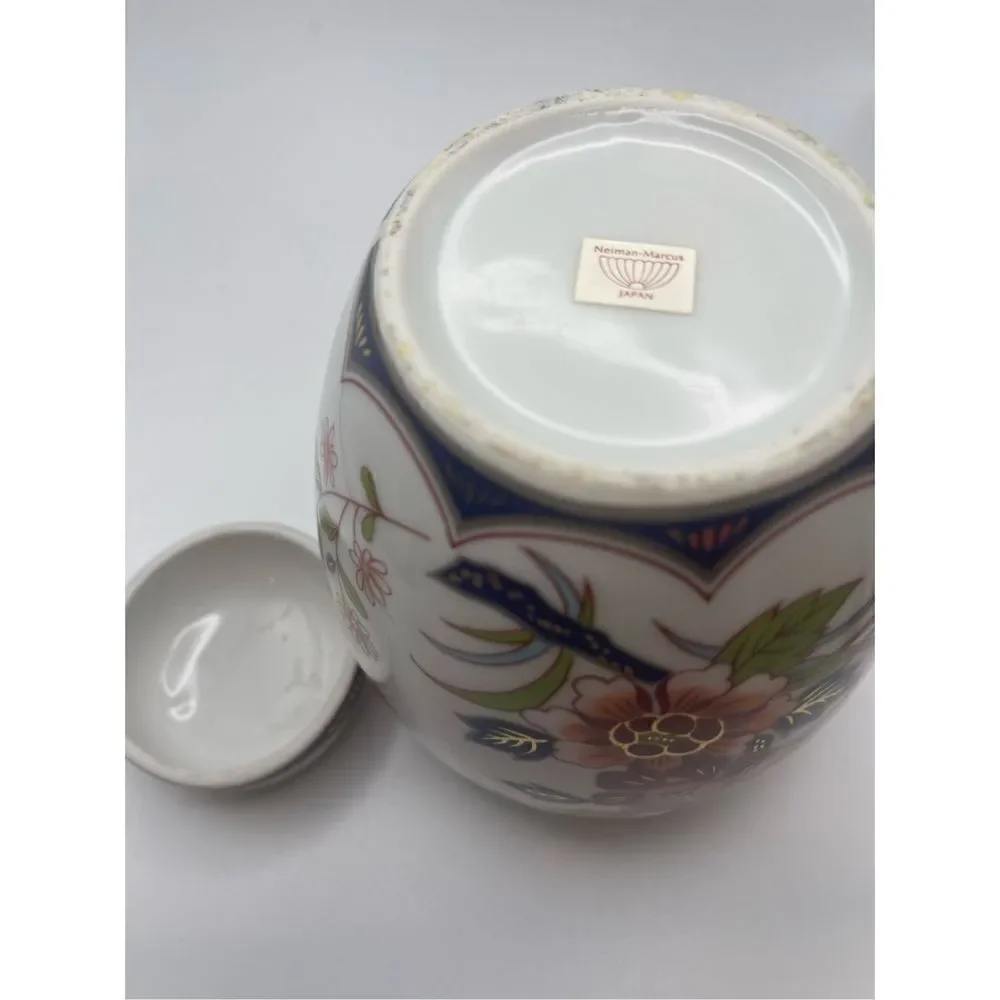 Neiman Marcus floral Imari ginger jar vintage